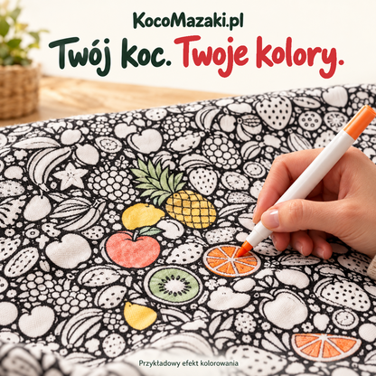 Kocomazak™ – Interaktywny Koc Świąteczny do Malowania (Zestaw z Mazakami)